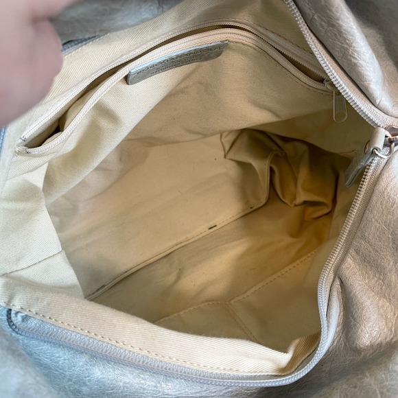 Roberta Gandolfi Women's Gray Genuine Leather Big Ribbon Tote Carryall Handbag - Picture 8 of 13